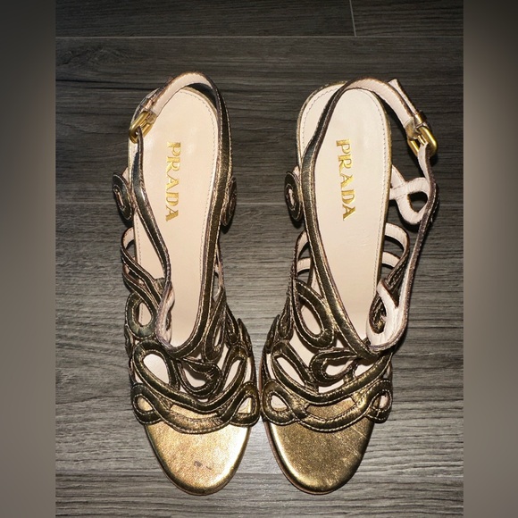 PRADA REAL LEATHER SANDAL SHOES. SIZE 38 GENTLY USED OCCASION - Picture 3 of 9